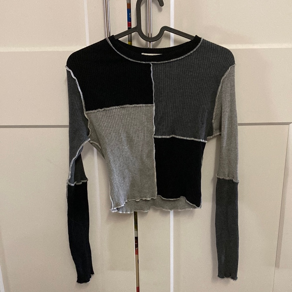 Romwe color block long sleeve